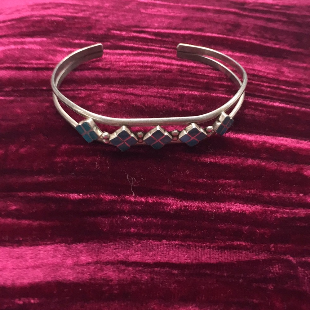 Native American Turquoise Silver Bracelet